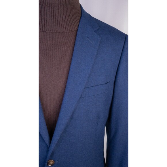 J Crew Thompson Blazer Men's 44R Navy Blue Flex Wool Cotton Sport Coat 2-Button - Picture 4 of 13
